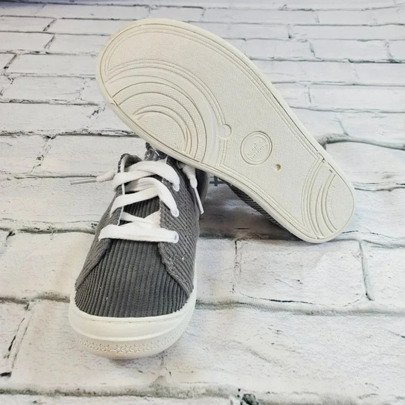 Grey Corduroy Little Girl Shoes - Picture 7 of 10